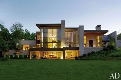 At a Nashville home multiple terraces reach out to the landscape.
