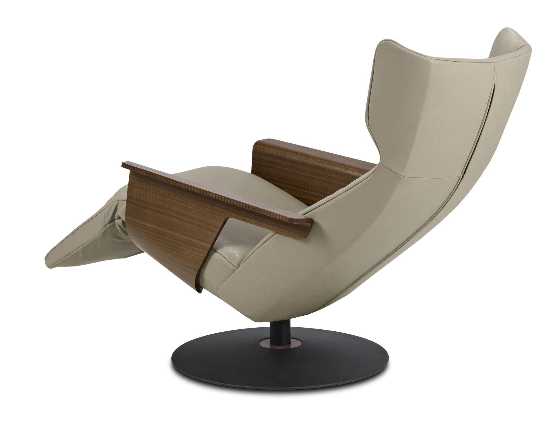 Contemporary leather recliner armchair with footstool - OREA by Christophe  Giraud - JORI