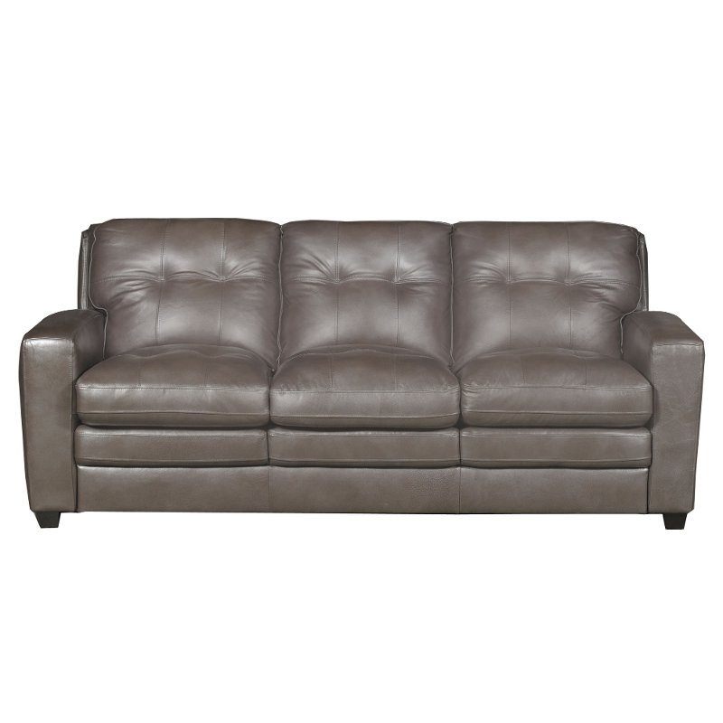 Modern Contemporary Bronze Leather Sofa - Roland | RC Willey Furniture Store