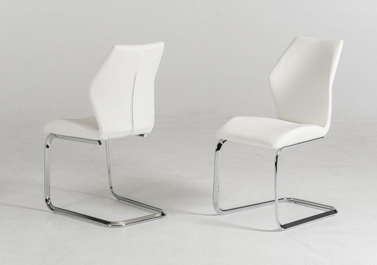 Your bookmark products. Welles - Modern White Leatherette Dining Chair