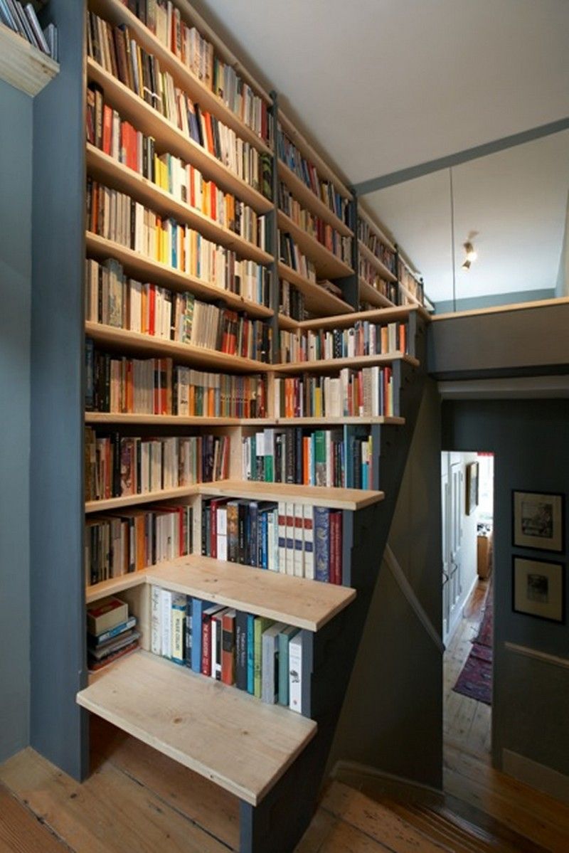 Cool Bookshelves . .might work in tiny house as well