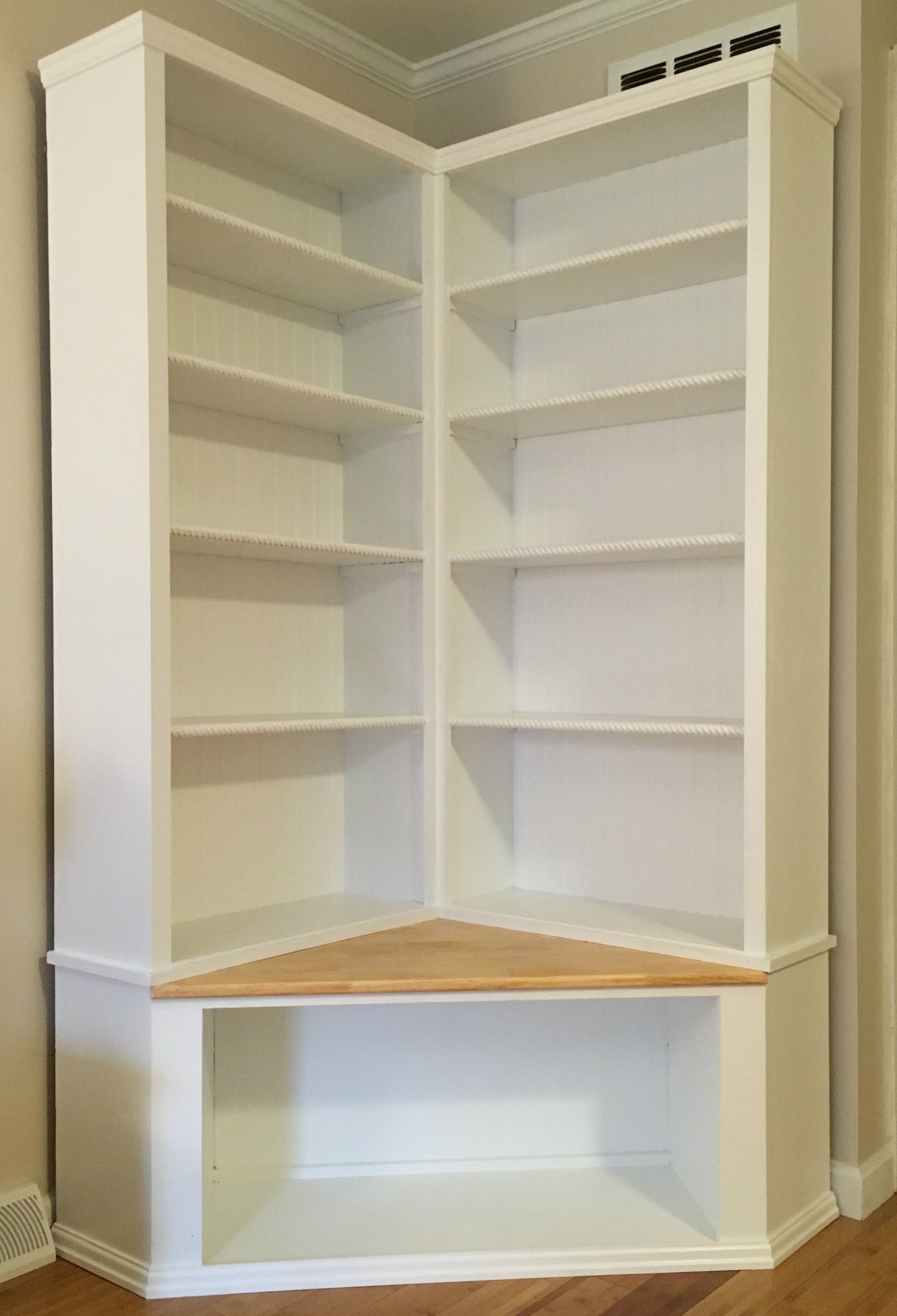 Custom Made Shabby Chic Corner Bookcase With Seat