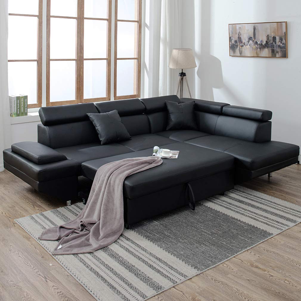 Traveller Location: Corner Sofas Sets for Living Room, Leather Sectional Corner Sofa  with Functional Armrest and Support: Kitchen & Dining