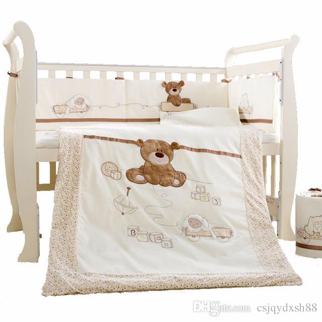 Baby Cot Bedding Set Cotton Crib Bedding Set Detachable Quilt Pillow  Bumpers Sheet Bed Linen Cot Bedding Set Kids Twin Bedding Set Kids Boys  Bedding From