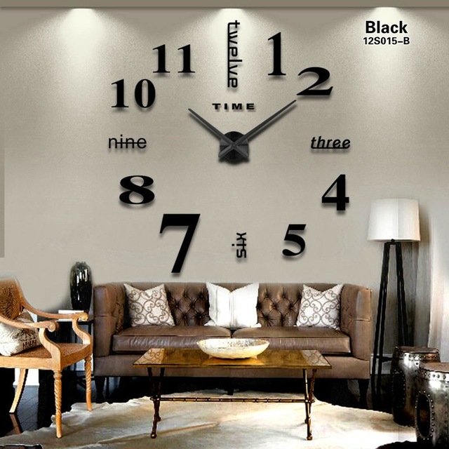Acrylic Stickers Quartz Home Decoration big wall clock modern design 3D DIY  large decorative wall clocks watch wall unique gift-in Wall Clocks from  Home