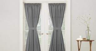 Sun Zero Semi-Opaque Gregory Grey Room Darkening Door Panel Curtain