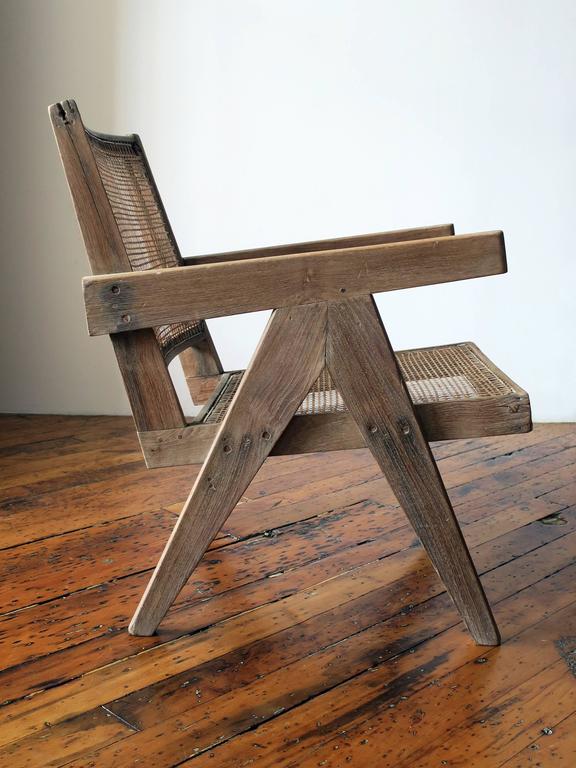 Stunning example of a Pierre Jeanneret easy armchair from Chandigarh, with  a natural, sun
