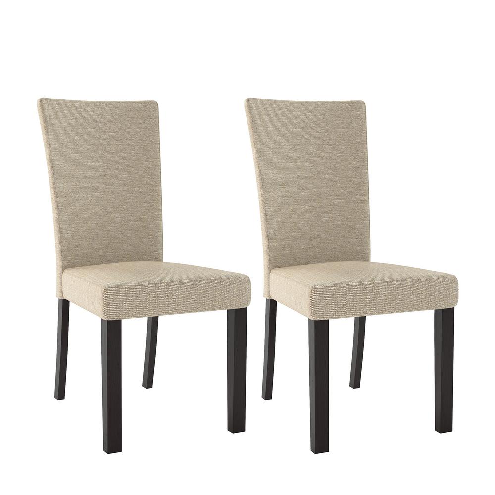 CorLiving Bistro Woven Cream Fabric Dining Chairs (Set of 2)
