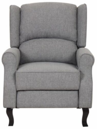 Details about Gray Modern Wingback Linen Fabric Recliner Chair Grey Accent  Chairs Recliners