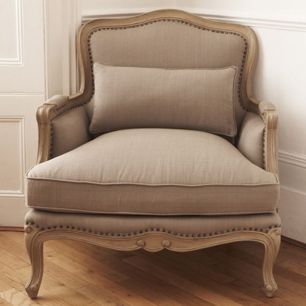 Lyon French Armchair - Finished with Oak Ceruse Frame