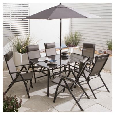 Patio, Roma Metal Garden Furniture Set, 8 Piece Garden Table And Chairs  Metal: