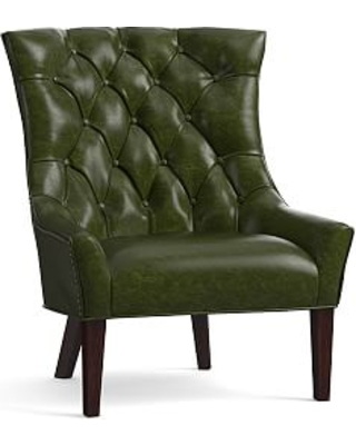 Hayes Leather Armchair, Polyester Wrapped Cushions, Legacy Forest Green