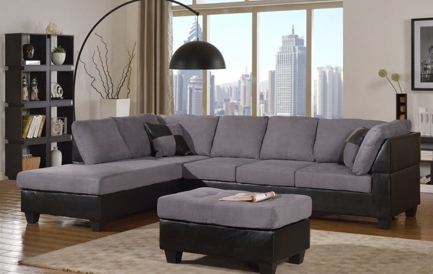 Master Furniture Living Room Two-tone grey sectional sofa. 2321 at The  Furniture Mall