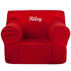 Personalized Kids Oversized Foam Chair Upholstered Kids Chairs - Traveller Location  - Red