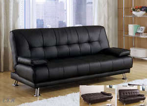 NEW-BENSON-BLACK-OR-BROWN-BYCAST-LEATHER-FUTON-