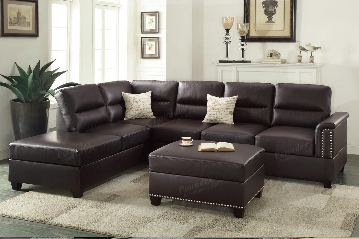 Brown Leather Sectional Sofa - Steal-A-Sofa Furniture Outlet Los Angeles CA