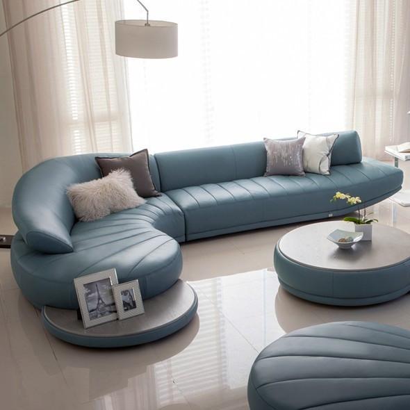 Modern Leather Sofa Set, Living Room Furniture, White, Red, Blue-Living
