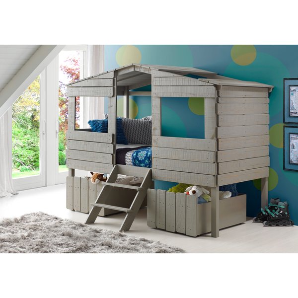 Shop Donco Kids Rustic Grey Finished Pine Wood Twin Tree House Loft Bed  with Under-bed Drawers - On Sale - Free Shipping Today - Overstock -  13155556