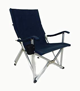 World Outdoor Products NEW RUSTPROOF DESIGN Luxury NAVY BLUE Lightweight  ALUMINUM Folding LAWN CHAIR Featuring Washable