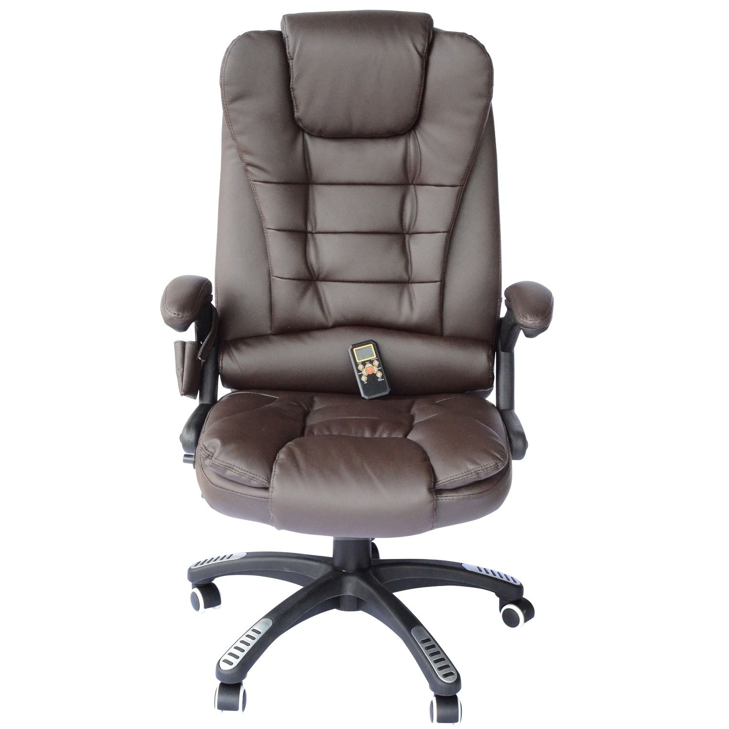 Shop HomCom Executive Ergonomic Heated Vibrating Massage Office Chair-  Brown - Free Shipping Today - Overstock - 18088215
