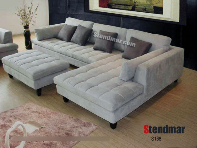 3-Pc Modern Grey Microfiber Sectional Sofa Set S168RG for sale online | eBay