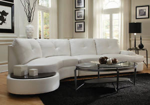Image is loading Modern-Curved-Sectional-Sofa-Built-in-Side-Table-