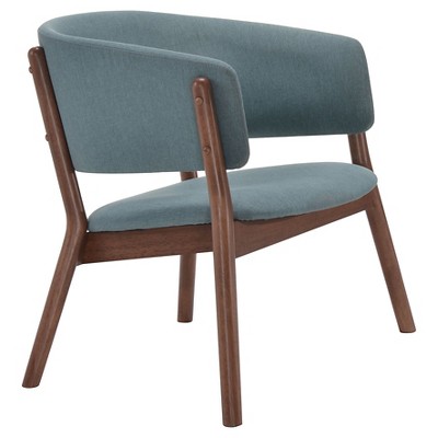 Mid-Century Modern Upholstered and Wood Lounge Chair (Set of 2)- Blue - ZM  Home
