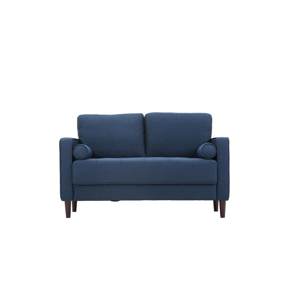 Lifestyle Solutions Lillith Mid Century Modern Loveseat in Navy Blue