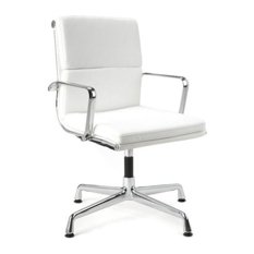 Director Soft Pad Office Chair With No Wheels, White