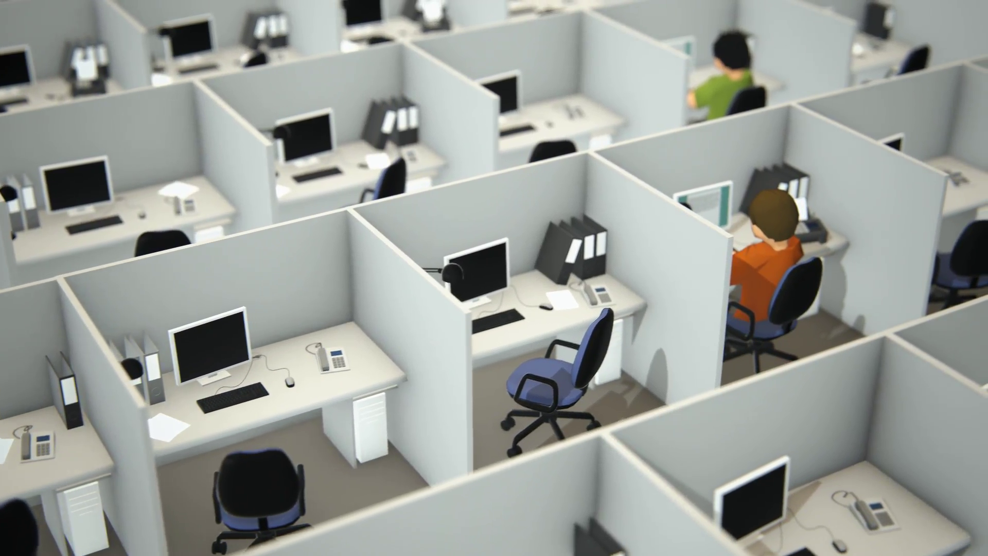 Employees Working In Cubicles In Office Motion Background - Storyblocks  Video