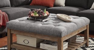 Lennon Pine Planked Storage Ottoman Coffee Table by iNSPIRE Q Artisan