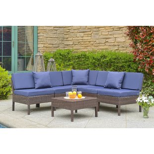 Mccubbin 6 Piece Rattan Sectional Seating Group with Cushions