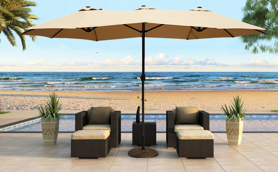 Our outdoor patio umbrellas are styled with the classic and elegant look  that accents any outdoor setting. Featured with fade- and mildew-resistant  canopy,