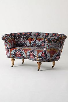patterned loveseat A little busy but a good balance of comfy and chic  Bohemian Furniture,