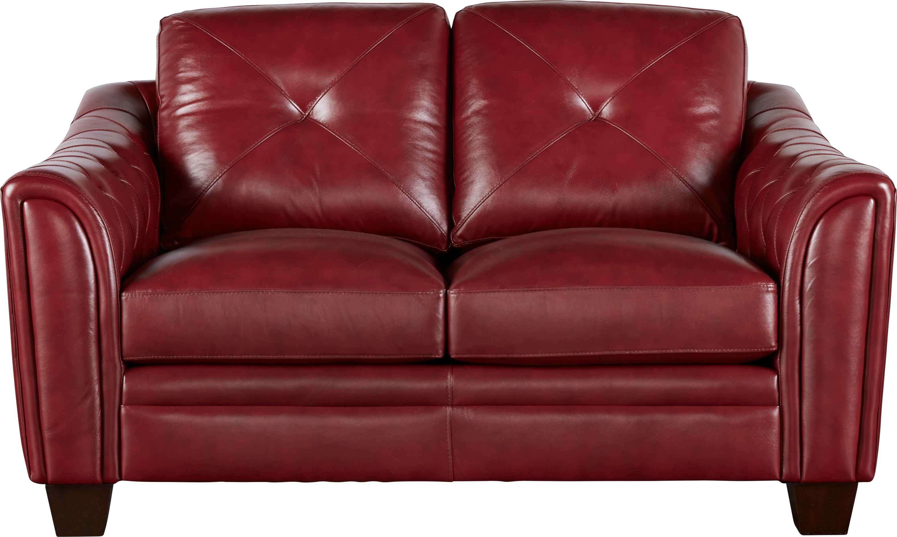 Cindy Crawford Home Marcella Red Leather Loveseat - Leather Loveseats (Red)