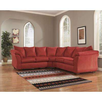 Signature Design by Ashley Darcy Red Sectional in Salsa Fabric