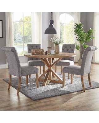 Benchwright Rustic X-base 48-inch Round Dining Table Set by iNSPIRE Q  Artisan