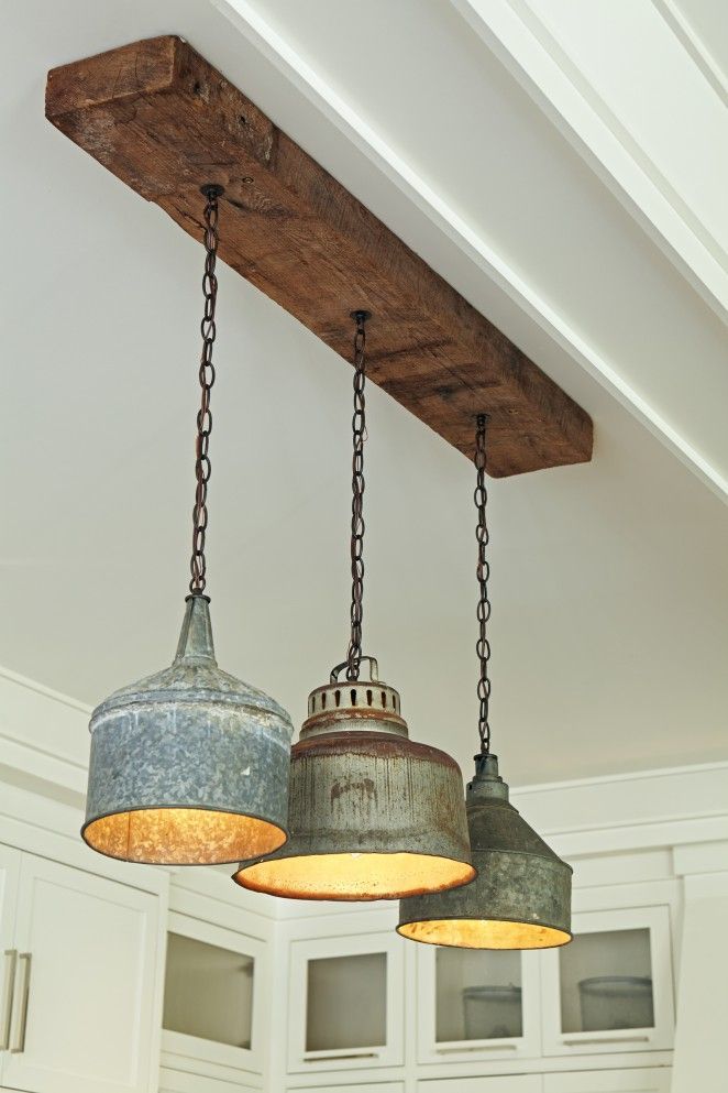 This would be adorable for the kitchen light right above the island!! It  would go great with that antique light I bought the other day!