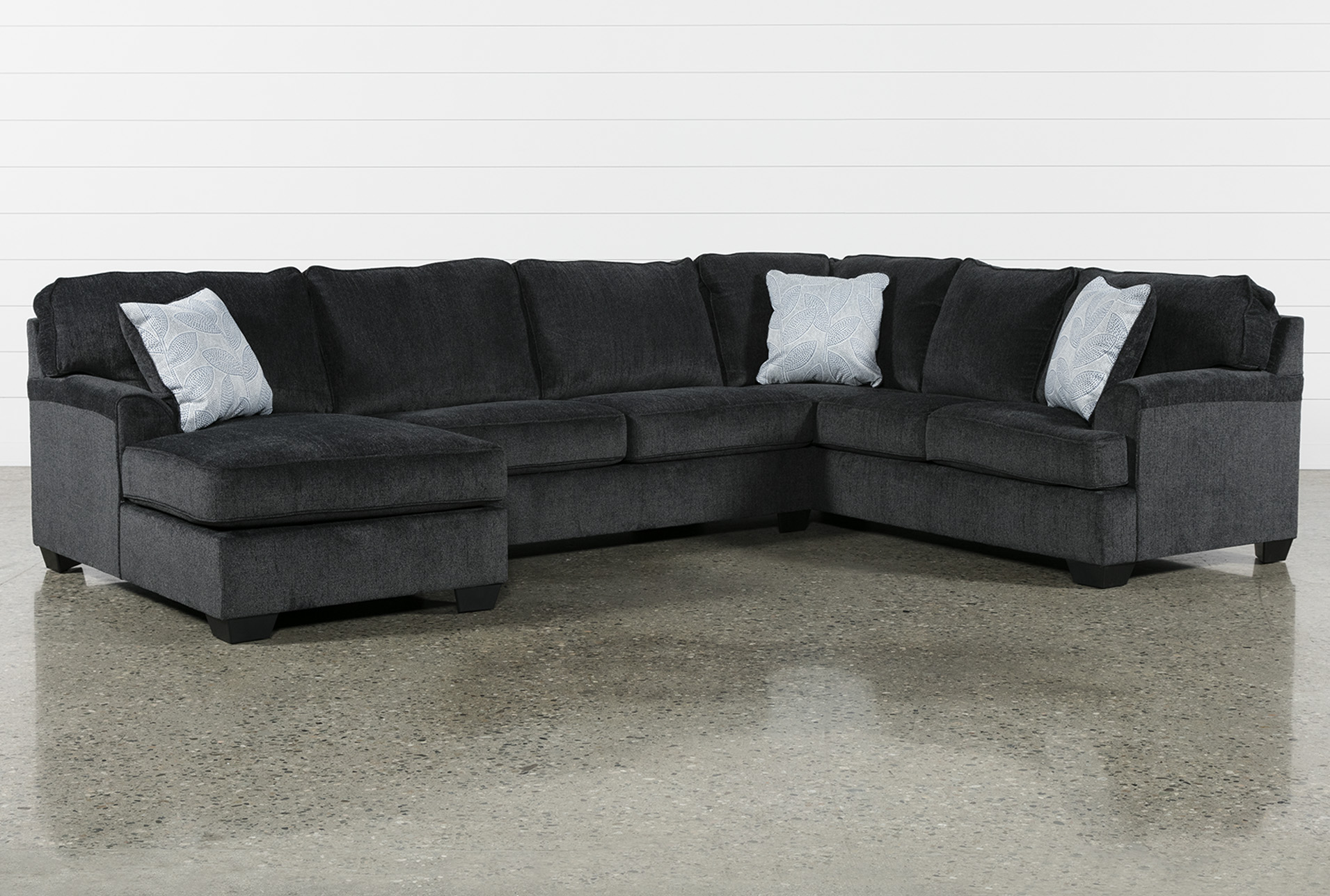Calvin Slate 3 Piece Sectional With Laf Chaise