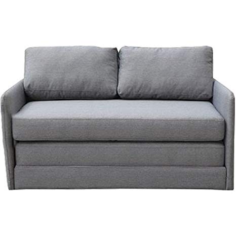Traveller Location: Sleeper Loveseat - Convertible to Full Size Small Sofa Bed -  Contemporary Upholstered Two Seat Furniture (Gray): Kitchen & Dining