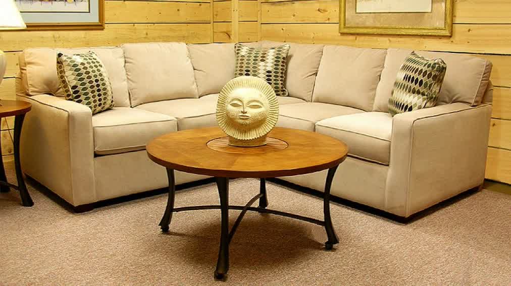 small corner sectional sofa for small living room round wood top center  table with decorative item