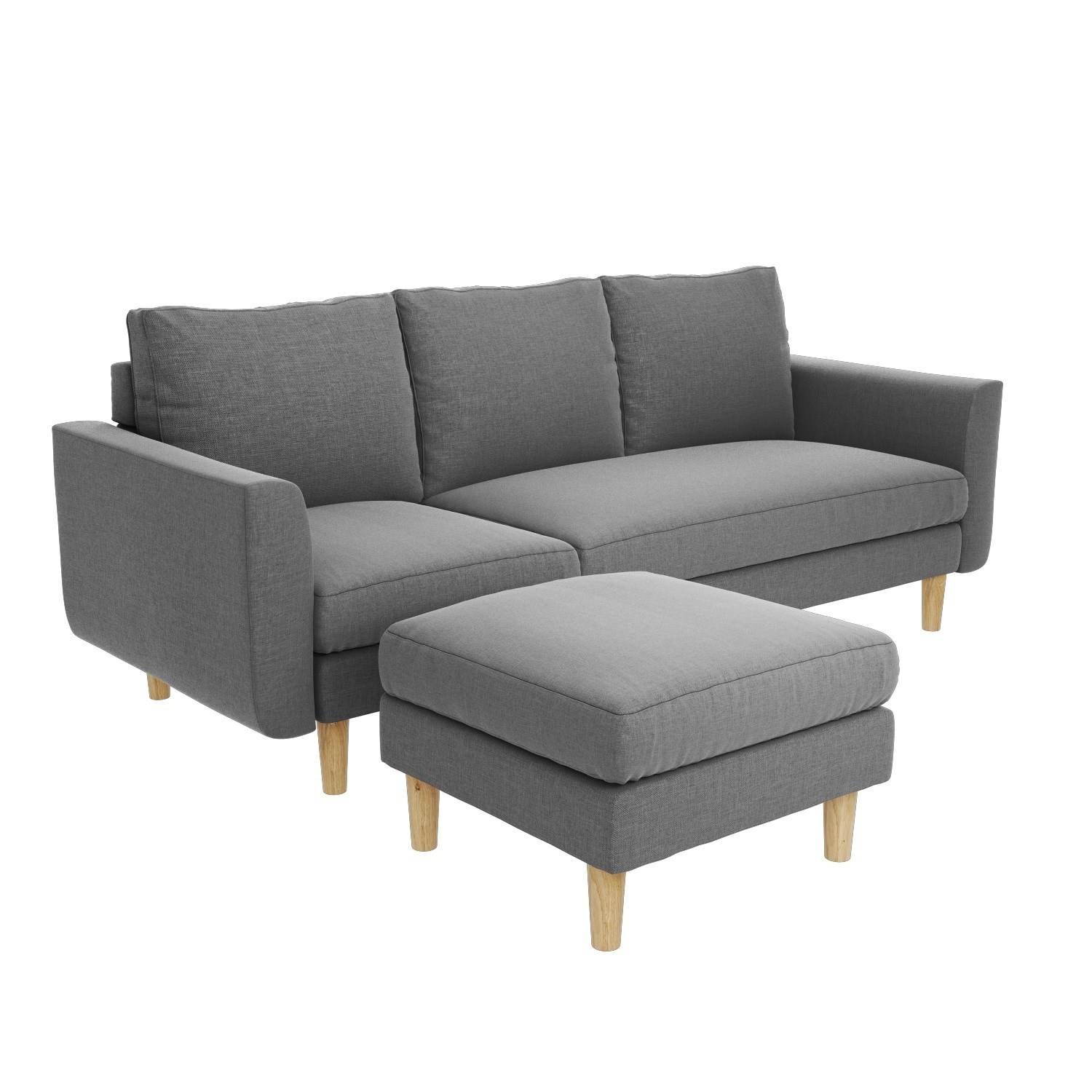 Brooke Light Grey 3 Seater Corner Sofa - Right/Left Hand Chaise