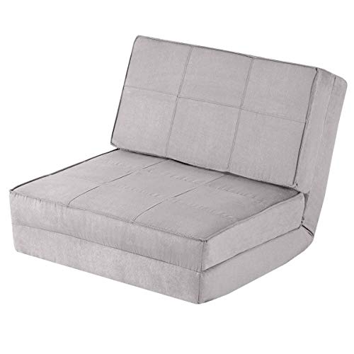 Giantex 5-Position Adjustable Convertible Flip Chair, Sleeper Dorm Game Bed  Couch Lounger Sofa