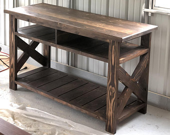 Rustic Media Console, TV Stand, Rustic, Farmhouse, Media Table,  Handcrafted, Solid Wood Furniture, Custom made, Living Room Decor