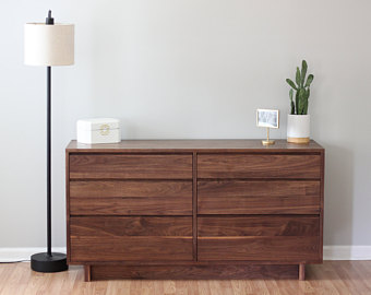 Modern Walnut Dresser | Mid Century Modern | Solid Wood Furniture