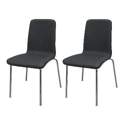 Upholstered Stacking Chair Flat Gray (Set of 2) - Room Essentials™