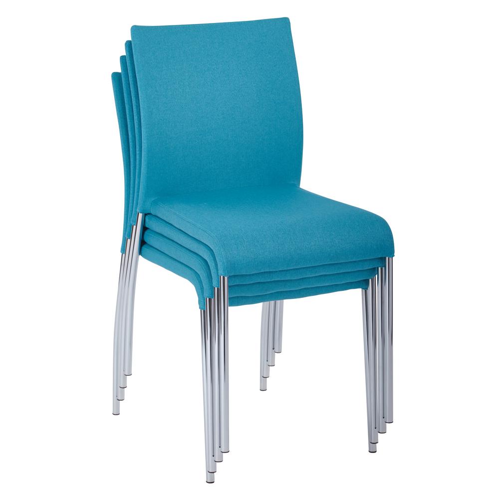 Ave Six Conway Aqua Fabric Stacking Chairs (Set of 4)