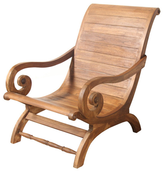 Bali Lounger Lazy Chair Teak Indoor Colonial Style