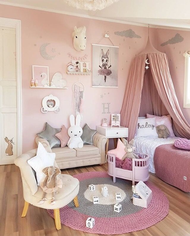 Decoración de cuartos tipo princesas Toddler Girl Bedrooms, Girls Pink Bedroom  Ideas, Girls Princess