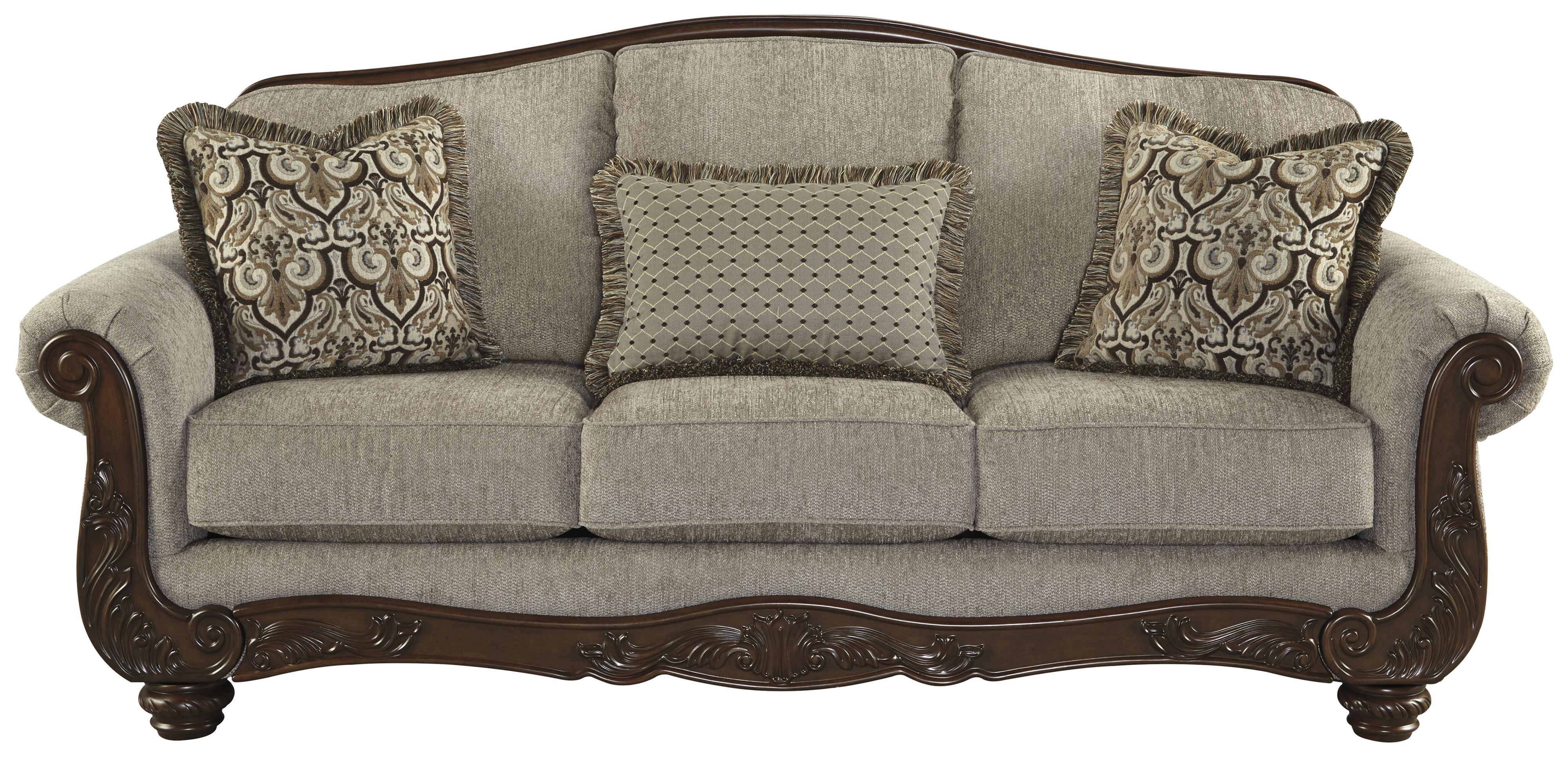 Cecilyn Traditional Sofa with Showood Trim & Camel Back by Signature Design  by Ashley